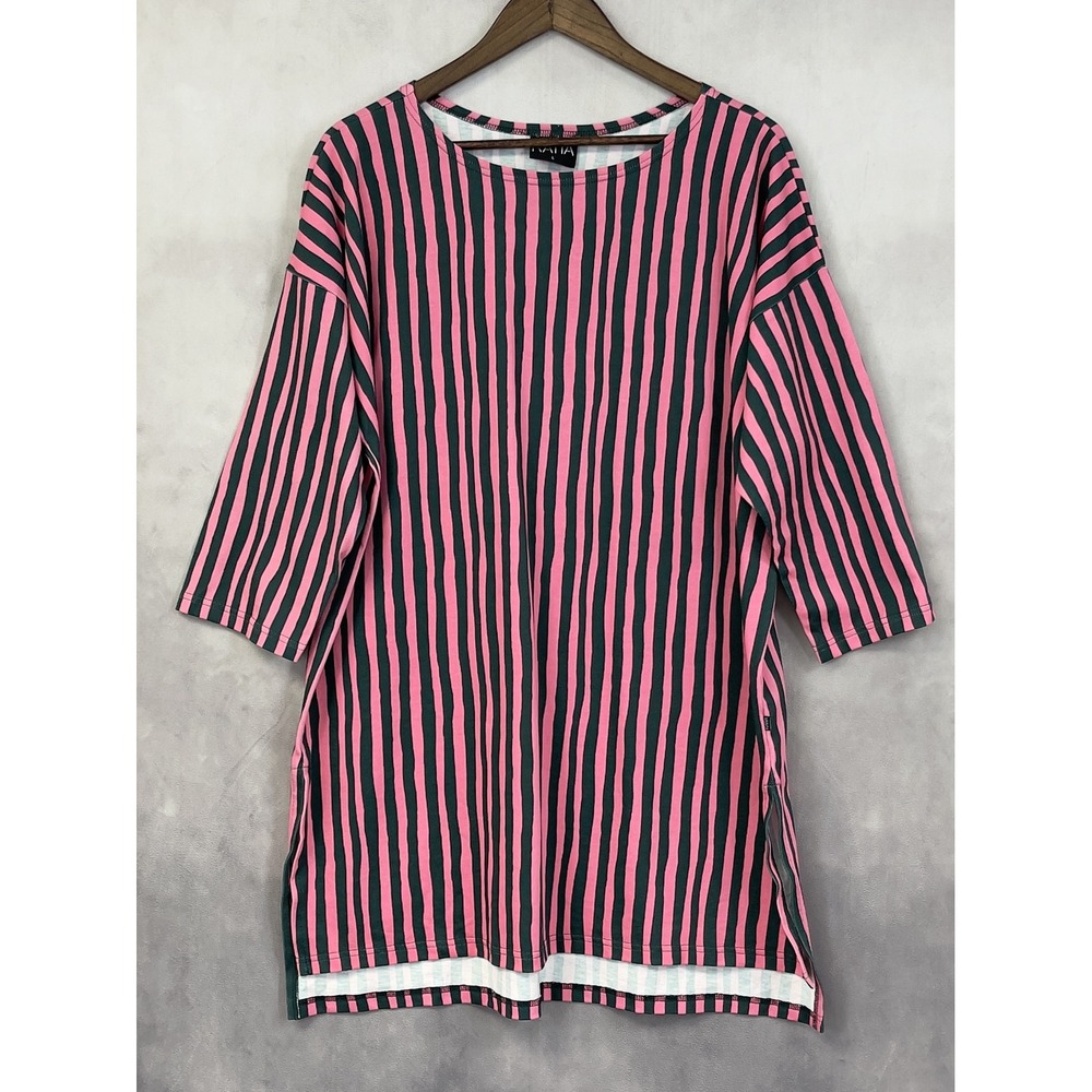 RATIA Martta Tunika Women Size L Striped Cotton‎ Tunic Minimalist Nordic Scandi